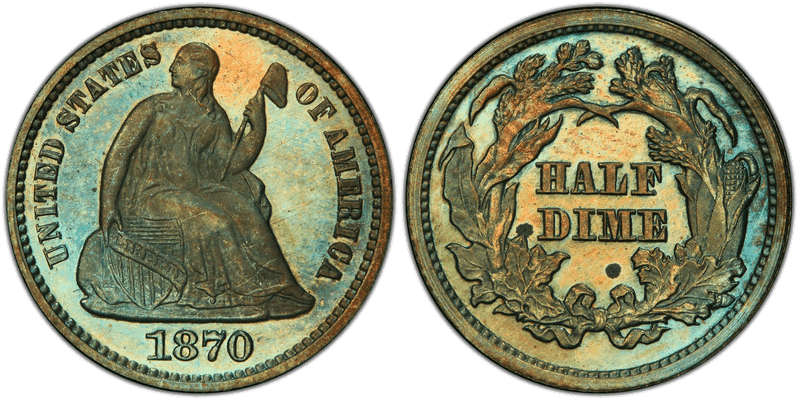 1870 Proof Half Dime Pattern - J-821