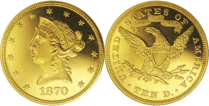 1870 Proof Liberty Head Eagle