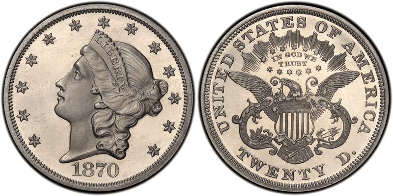 1870 Proof Double Eagle Pattern - J-1039