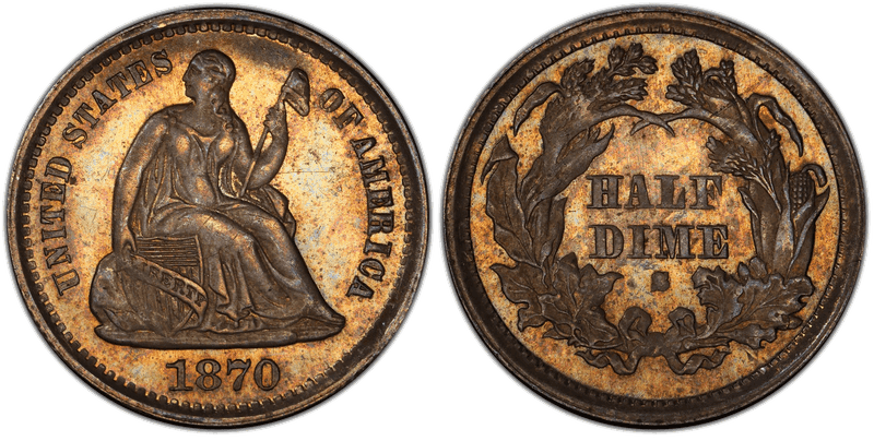 1870 (S) Seated Liberty Half Dime