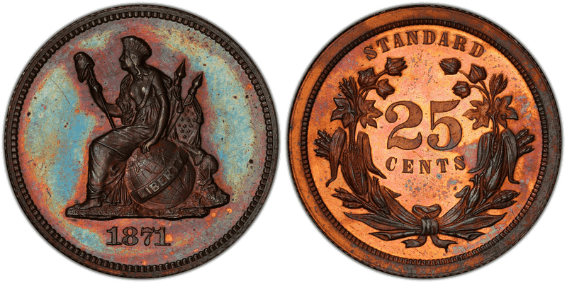 1871 Proof Quarter Pattern - J-1091