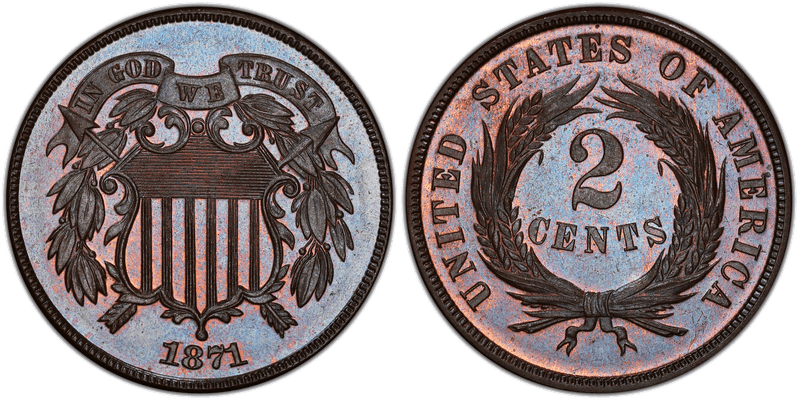 1871 Two Cent Piece