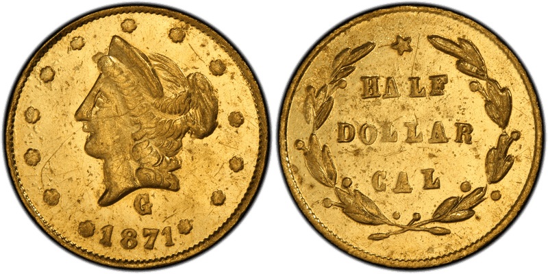 1871 Gold Half Dollar - BG-1025