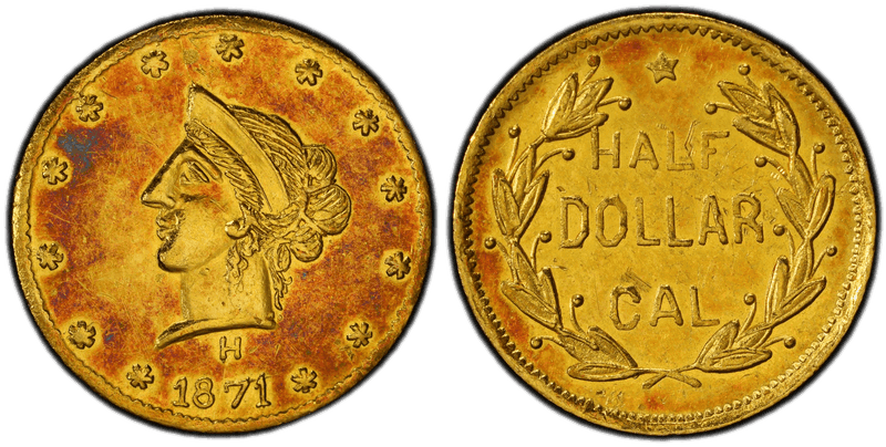1871 Gold Half Dollar - BG-1042