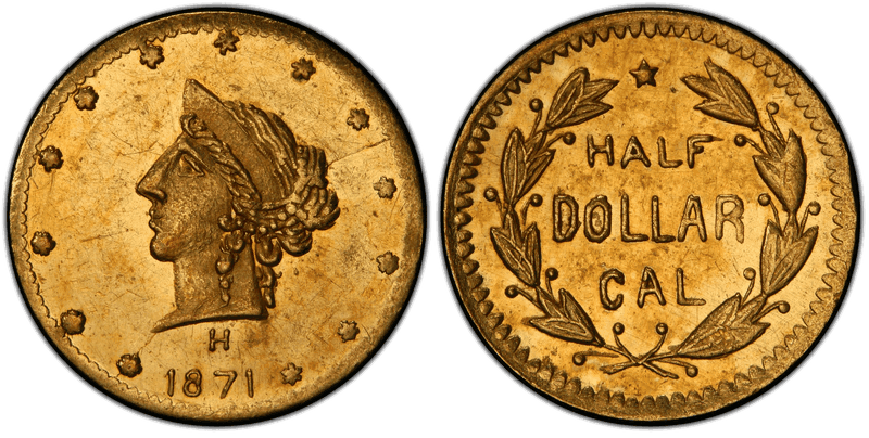 1871 Gold Half Dollar - BG-1043
