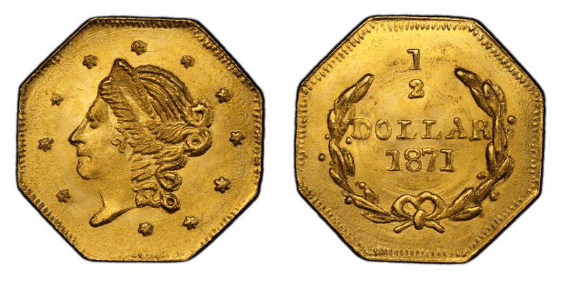 1871 Gold Half Dollar - BG-910