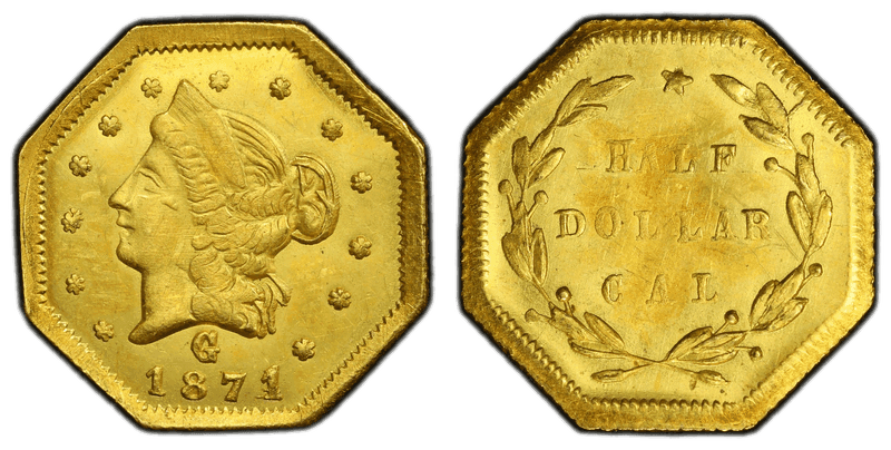 1871 Gold Half Dollar - BG-923