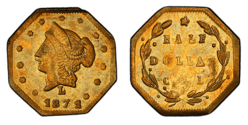 1871 Gold Half Dollar - BG-926
