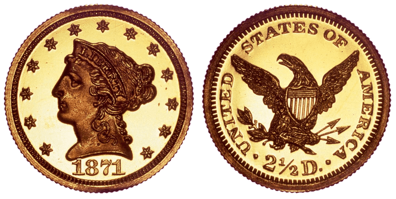 1871 Liberty Head Quarter Eagle