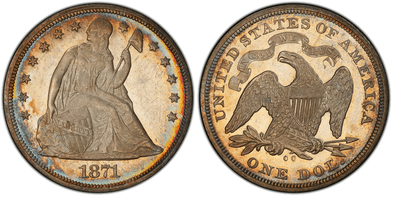 1871 (CC) Seated Liberty Dollar