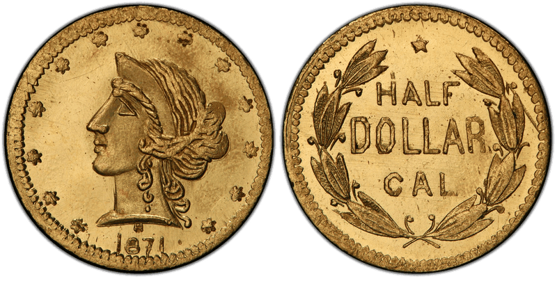 1871 Gold Half Dollar - BG-1046
