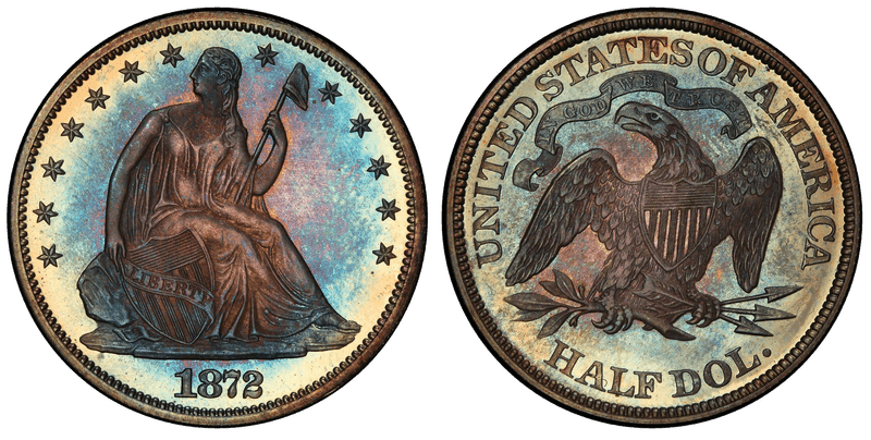 1872 Proof Seated Liberty Half Dollar