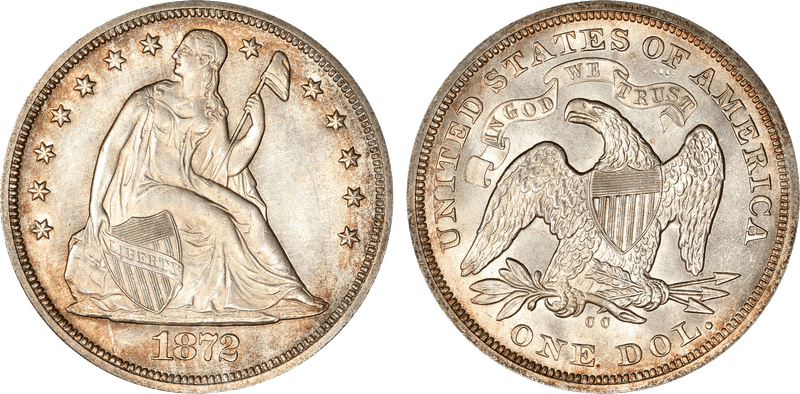 1872 (CC) Seated Liberty Dollar
