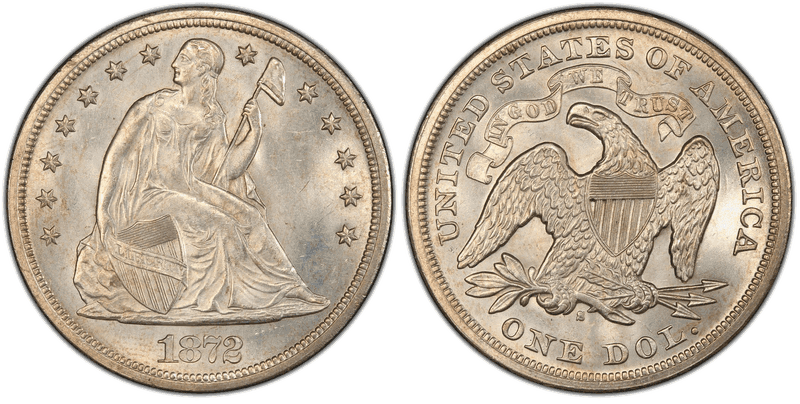 1872 (S) Seated Liberty Dollar