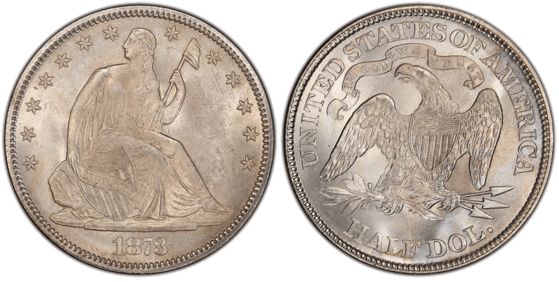 1873 Seated Liberty Half Dollar - No Arrows, Closed 3