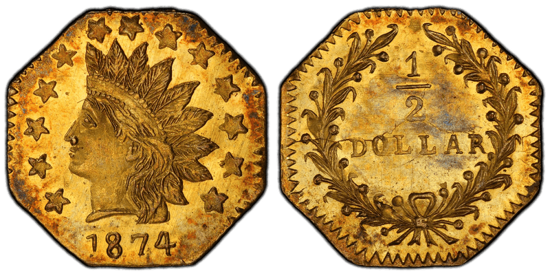 1874 Gold Half Dollar - BG-959