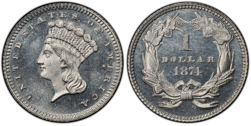 1874 Proof Dollar Pattern - J-1366