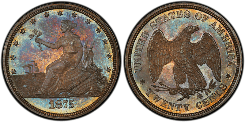 1875 Proof Twenty Cent Pattern - J-1399
