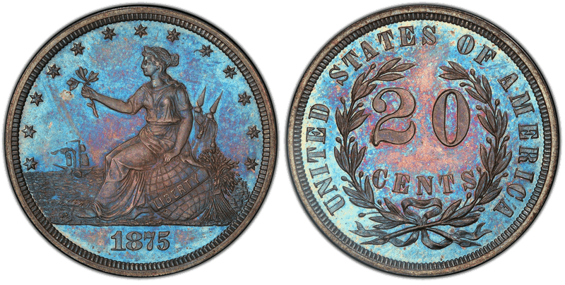 1875 Proof Twenty Cent Pattern - J-1403
