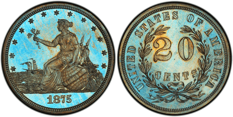 1875 Proof Twenty Cent Pattern - J-1404