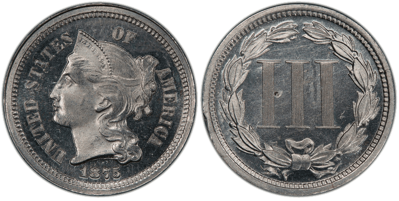 1875 Proof Three Cent Pattern - J-1386