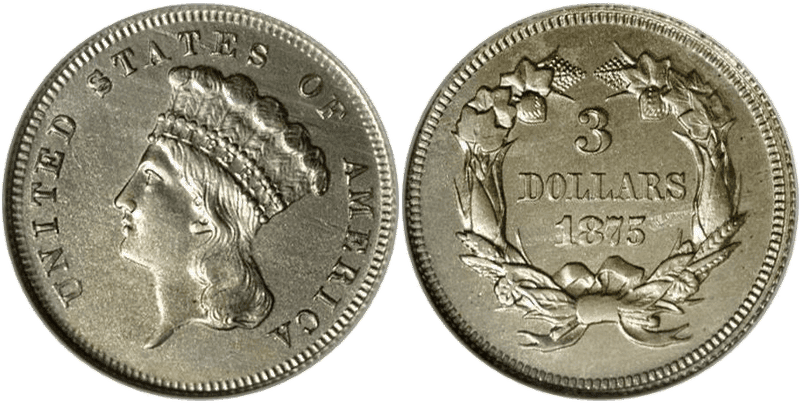 1875 Proof Three Dollar Pattern - J-1437