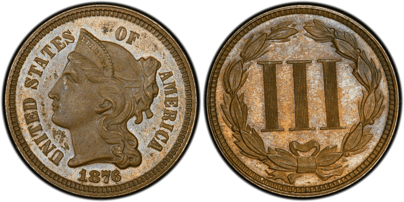 1876 Three Cent Patterns