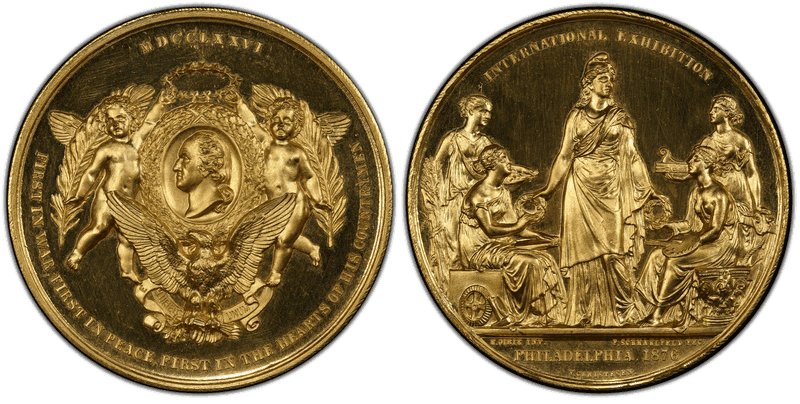 1876 Bronze Medal GW-932, Danish, Gilt