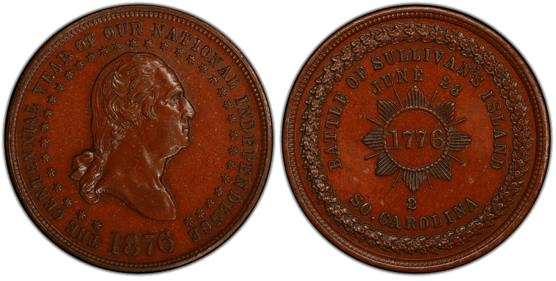 1876 Bronze So-Called Dollar GW-885, HK-94, Sullivan's Island