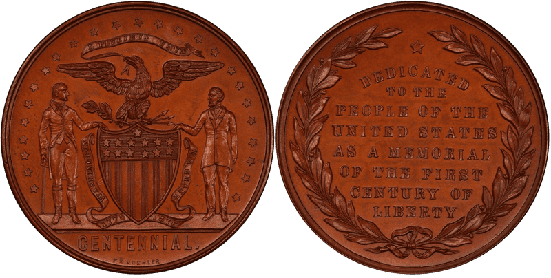1876 Bronze So-Called Dollar HK-118b, Washington-Grant Dollar