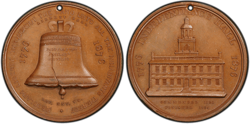 1876 HK-25, Holed US Centennial Expo-Liberty Bell