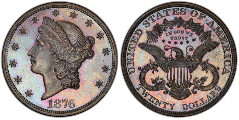 1876 Proof Double Eagle Pattern - J-1491