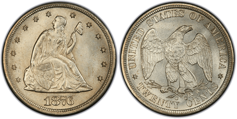 1876 (CC) Seated Liberty Twenty Cent
