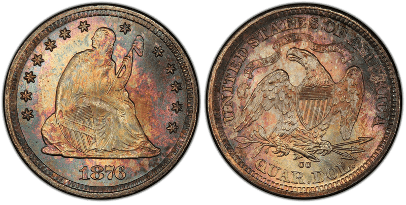 1876 Seated Liberty Quarter