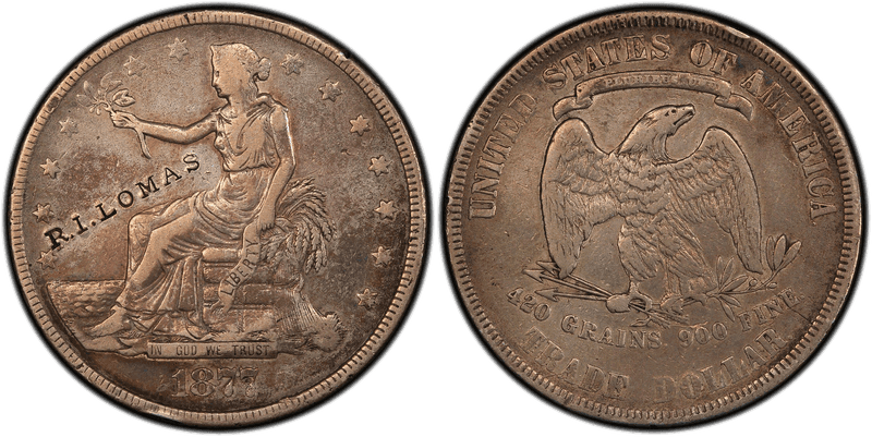 1877 Brunk L-453 R.I. Lomas Dollar