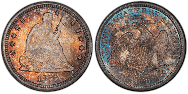 1877 Seated Liberty Quarter