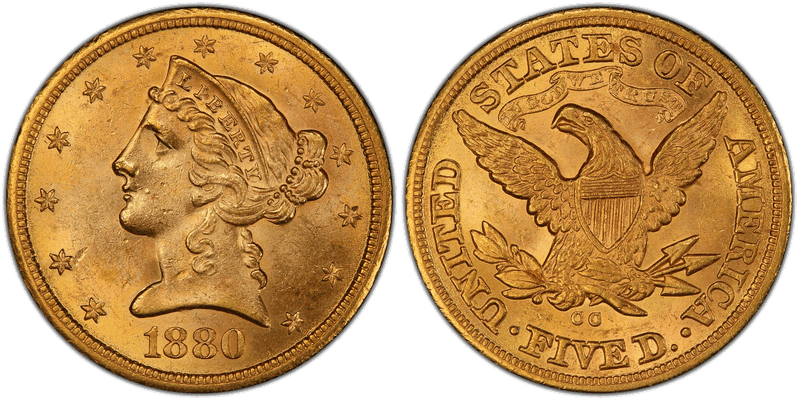 1880 Liberty Head Half Eagle