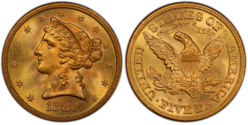 1880 (S) Liberty Head Half Eagle