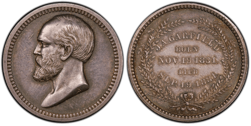 1881 Silver Medal J-PR-43, James A. Garfield