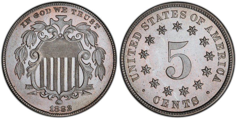 1882 Proof Shield Nickel
