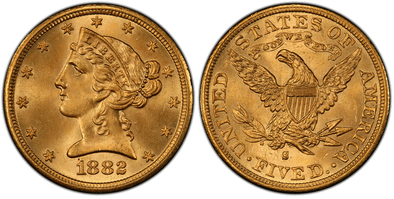 1882 (S) Liberty Head Half Eagle