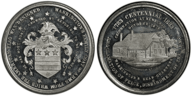 1883 HK-135, GW-998 White Metal Washington's Headquarters Dollar