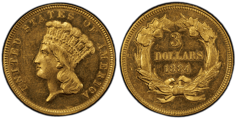 1884 Indian Princess Three Dollar