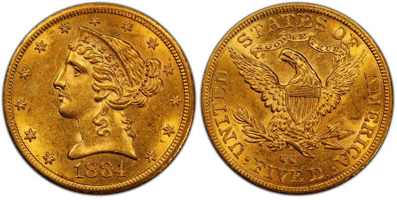 1884 Liberty Head Half Eagle