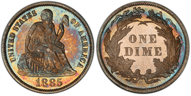 1885 Seated Liberty Dime