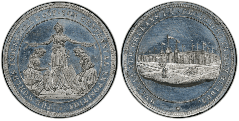 1885 White Metal So-Called Dollar HK-142, World's Industrial & Cotton Expo