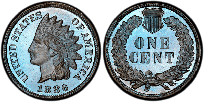 1886 Indian Head Cent - Proof Type 2