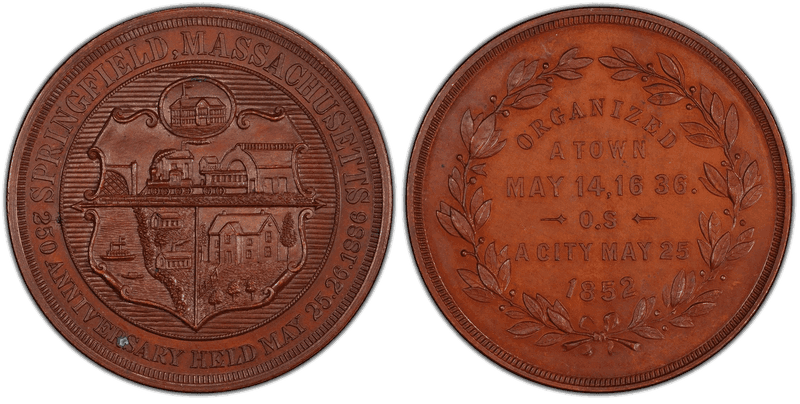 1886 Bronze So-Called Dollar HK-608, Springfield 250th Anniversary