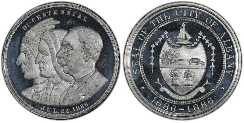 1886 White Metal So-Called Dollar HK-601, Albany Bicentennial