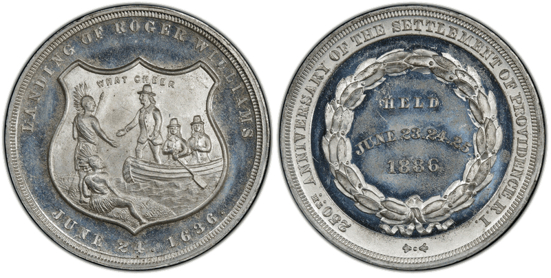 1886 White Metal So-Called Dollar HK-606, Providence 250th Anniversary